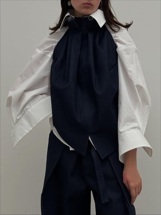 Archetype Lotus Top in Blue Denim €285,00-highres-2