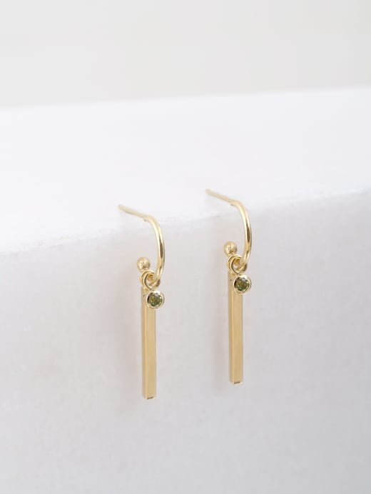 Elisa Lee - Geboortestenen - Birthstone Creole Hanger - Peridot - 18k goud vanaf 250 euro
