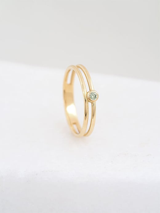 Elisa Lee - Geboortestenen - Double Lux Birthstone Ring - Peridot - 18k goud vanaf 1.000 euro