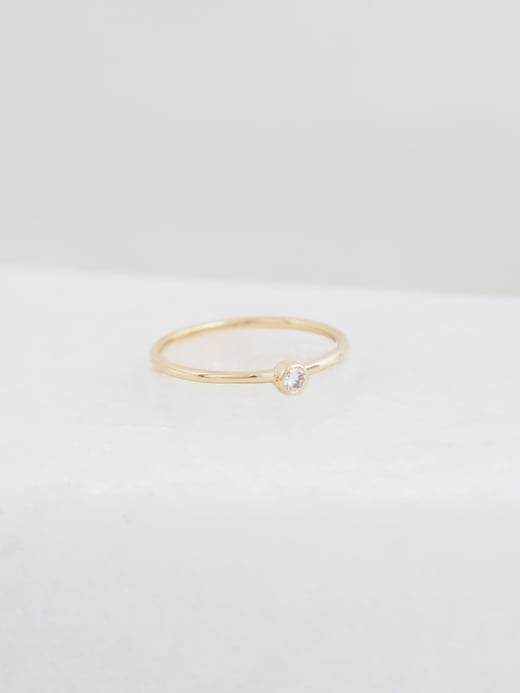Elisa Lee - Geboortestenen - Single Lux Birthstone Ring - Diamant - 18k goud vanaf 900 euro