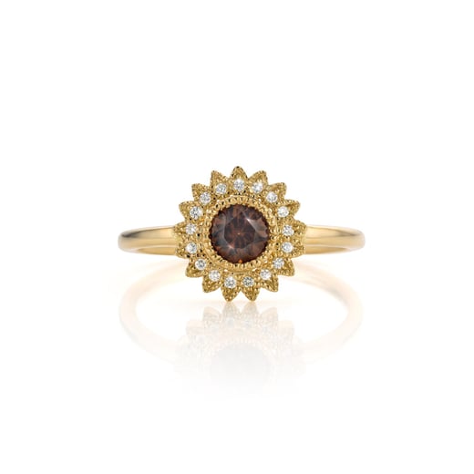 JolienMees-Sunflower-ring-18ktgeelgoud+zirkoon+briljanten-€1930